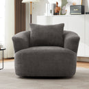 360° Swivel Barrel Sofa Chair With Throw Pillow, Upholstered Accent Chair by HouseOfZazla