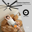 Super Large Black Ceiling Fan With Remote Control - Black by Unique Piece Furniture