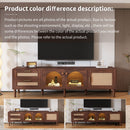 TV Stand With 3 Cabinets & 2 Drawers, LED Light Media Console For TVs Up To 80" - Dark Brown by HouseOfZazla