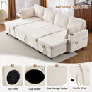 Sectional Sofa Bed With Pull Out Sleeper, USB Ports, Cup Holders by HouseOfZazla