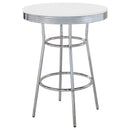 Midge - 3 Piece Round 1950S Bistro Pub Bar Table Set With Upholstery - White by HouseOfZazla