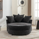 360° Swivel Accent Barrel Chair With Storage Ottoman & 4 Pillows, Modern Leisure Chair Round Accent For Living Room by HouseOfZazla