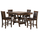 Ferrara - 5 Piece Counter Height Dining Set With Chairs - Walnut by HouseOfZazla