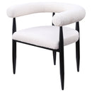 Notting - Upholstered Dining Arm Chair (Set of 2) In And Open C Shaped Backrest - Cream