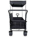 Folding Wagon Cart with Bench Seat & Canopy, 500lbs Capacity
