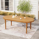 70" Oval Acacia Wood Outdoor Dining Table with Slatted Top