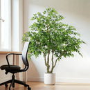 Artificial Banyan Tree With A Trunk And Lifelike Leaves, For Indoor And Outdoor Use - Green