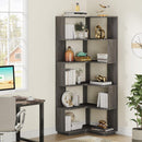 6 Tier Corner Bookshelf, L-Shaped Freestanding Shelf With Anti Drop Panels by HouseOfZazla