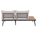 6-Piece Outdoor Sectional Sofa Set with Round Nesting Coffee Tables and Seating Sofa with Cushions for Patio, Porch and Garden (Beige)