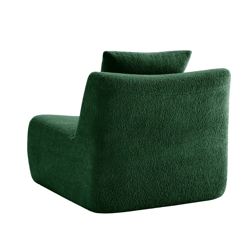 Armless Sofa With Pillow Teddy Fabric - Green, photo 4 of 6