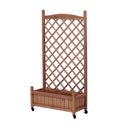 Raised Garden Bed With Trellis 2 Pack, Outdoor Planter Box & Plant Stand With Climbing Racks - Brown by HouseOfZazla