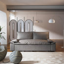 70.1" Queen Pull Out Sofa Bed, 3-in-1 Convertible Sleeper Sofa with 2 Soft Pillows,Multi-Functional Velvet Loveseat Bed,Grey