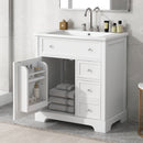Bathroom Vanity With Sink Top, Cabinet With Door And 2 Drawers - White by Unique Piece Furniture