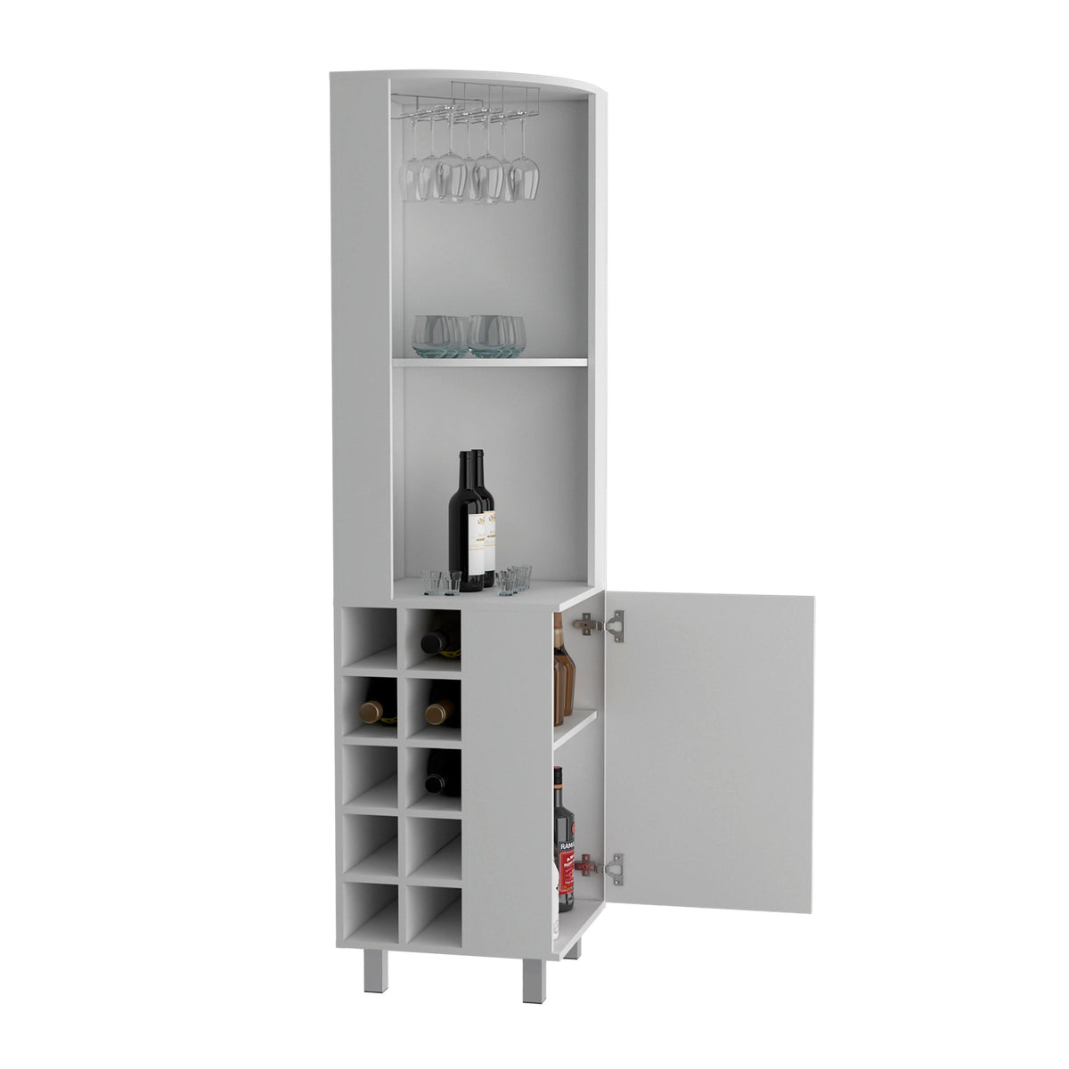 Kaia 70" Tall Corner Bar Cabinet, photo 7 of 8