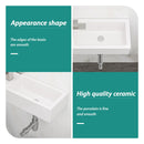 Modern Ceramic Rectangle Wall Mount Bathroom Sink With Single Faucet Hole by HouseOfZazla