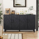 Modern Style Buffet Cabinet, Storage Side Cabinet Buffet Cabinet, Medieval Modern Multifunctional Decorative Cabinet Suitable For Living Room, Dining Room, Entrance, Corridor, Kitchen - Black by HouseOfZazla