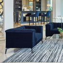 Darci - Accent Armchair With Seating And Tapered Legs - Blue