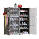6-Tier 2-Row Shoe Rack Organizer Stackable Free Standing Shoe Storage Shelf Plastic Shoe Cabinet Tower with Transparent Doors for Heels Boots Slippers
