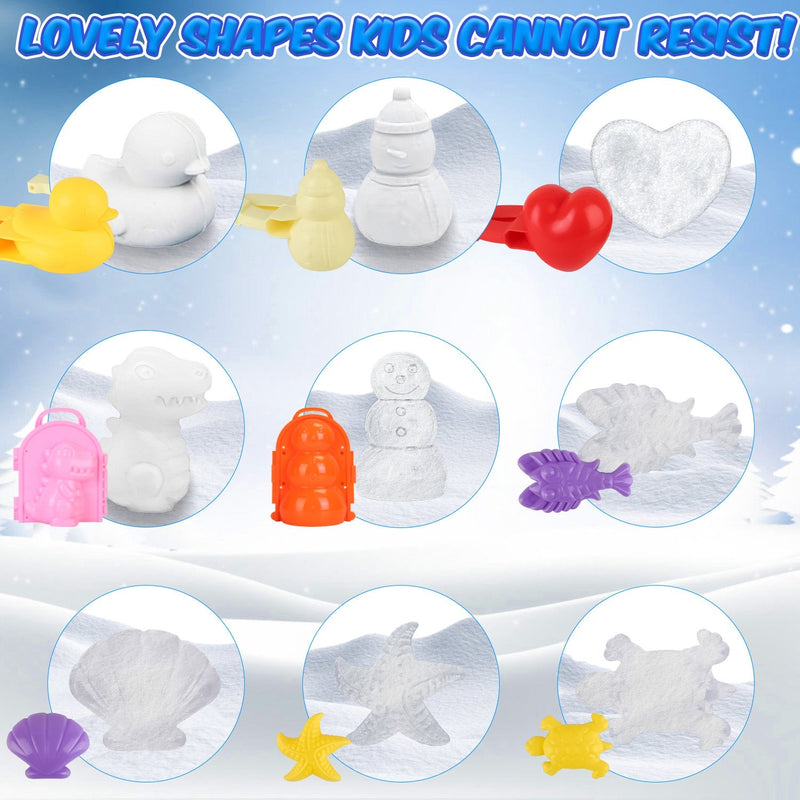 15Pcs Winter Snowball Tool Kit Kids Snow Molds Outdoor Snow Beach Toys for Kids Toddlers Adults Snowman Snowflake Duck Dinosaur, photo 5 of 14