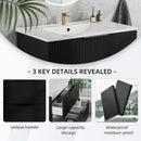 Modern Wall Mounted Floating Bathroom Vanity With Sink And Drawers