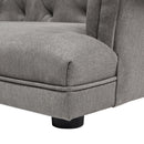 Kiki 36.5' Chesterfield Dog Sofa Bed, Medium, Uptown Gray Stain Resistant High Performance Polyester