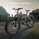 26 Inch Fat Tires Mountain Bike, 4-Inch Wide Wheel, 21-Speed Disc Brakes, Mens Womens Trail Beach Snow Commuter City Mountain Bike, Carbon Steel Frame Front Fork Bicycles