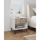 Dumbo - Fluted Nightstand With 1 Drawer - Gray / White by HouseOfZazla