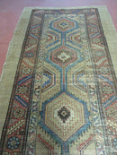 3'4" X 12' Antique Hand Made Turkish Wool Rug Runner Carpet Camel Hair Nice