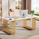 Office Executive Desk For Home Office - White / Gold by HouseOfZazla