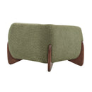 Modern Upholstered Boucle Arm Chair With Tuxedo Design And Triangular Legs