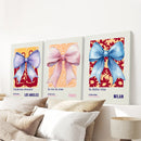 Girly Bow Wall Art Trio. Preppy Pastel Fashion Quotes Posters by Wall Art Set