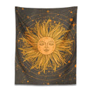 70s retro celestial sun moon wall tapestry bedroom art by Decorbites