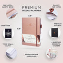Clever Fox Planner Premium Edition – Undated Luxurious Weekly & Monthly Planner to Increase Productivity and Hit Your Goals – Organizer – Start Anytime, A5, Lasts 1 Year, Rose Gold (Weekly) by TinyTreasures Baby Boutique