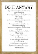 Do It Anyway Mother Teresa Wall Art Decor 16x11 Inch Wooden Framed Wall Hanging Sign (Wood) by CozyNest Decor