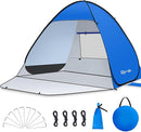 Glymnis Pop Up Beach Tent Beach Shade Tent for 1-4 Persons Sun Shelter UPF 50+ Enclose Zipper Door Portable Easy Up Beach Tent by TinyTreasures Baby Boutique