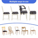 Toddler Booster Seat for Dining Table, Adjustable Safety Buckle Child Booster Seat with Backrest, PU Waterproof Easy Cleaning Portable Booster Cushion (Black) by TinyTreasures Baby Boutique