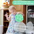 Kids' Rotating Snack Container Set – 2-Pack, Includes 1 Rotating Snack Container & 1 Round Sectioned Snack Box, BPA-Free, Dishwasher Safe, Perfect for Travel-Green by TinyTreasures Baby Boutique