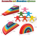 40-Piece Wooden Rainbow Stack Set, 4-in-1 Building Blocks preschoolers Early Development & Activity Toys Montessori Toys for Kids 3, 4, 5, 6 Years and Older Gifts for Boys and Girls by TinyTreasures Baby Boutique
