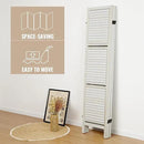 Room Divider with Shelves, Privacy Screen, Room Dividers and Folding Privacy Screens, 5 Panel Wood Temporary Wall Partition Separation Separator, White