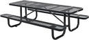 Global Industrial 8’L Rectangular Picnic Table, Expanded Metal, Black Thermoplastic Coating, Attached Benches, 1-1/2” Umbrella Pole Hole, Outdoor-Rated, 1000 lb Capacity, 96” x 30” Tabletop by GreenHaven Gardens