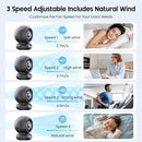 Stroller Fan, Battery Operated Baby Stroller Fans, 8000mAh Rechargeable Fans, 75° Auto Oscillation Portable Fan, 5-12H Runtime, 4 Speeds Wind, Detachable Base & LED Display by TinyTreasures Baby Boutique