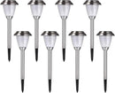 Solar LED Outdoor Lights 8-Pack Stainless Steel Pathway Landscape Lights for Outdoor Path Patio Yard Deck Driveway and Garden, (Silver) by GreenHaven Gardens