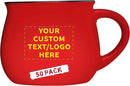 Custom Glazed Campfire Coffee Mugs 12 oz. Set of 50, Personalized Bulk Pack - Perfect for Coffee, Tea, Espresso, Hot Cocoa, Other Beverages - Red by CozyNest Decor