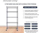 36"x18"x72" Prime Heavy Duty Black 5-Tier Wire Shelving NSF 4000 LBS MAX Capacity Storage Rack for Commercial, Hospital, School, Garage, and Kitchen Uses (with Wheels) by CozyNest Decor