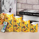 Ystardream Flameless Candle Valentine Candles Hummingbird Unity Candles for Wedding Ceremony Set with Remote and Timer Battery Operated Realistic LED Window Candles Dinner Wedding Sunflower Print by GreenHaven Gardens