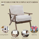 Wahson Mid Century Chair, Upholstered Accent Armchair, with Wood Frame and Removable Linen Cushions, Leisure Slipper Chair for Living Room/Bedroom, Cream by CozyNest Decor