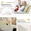 Swivel Rocking Recliner Chair for Nursery, Upholstered Glider Rocker Recliner, Swivel Reclining Chair for Nursery Living Room Bedroom, White Short Plush by TinyTreasures Baby Boutique
