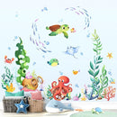 Supzone Under The Sea Wall Decals Ocean Fish Seaweed Sea Turtle Octopuses Wall Stickers for Kids Toddlers Bedroom Living Room Baby Nursery Wall Decor by TinyTreasures Baby Boutique
