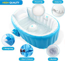 Baby Inflatable Bathtub, Portable Infant Toddler Bathing Tub Non Slip Travel Bathtub Mini Air Swimming Pool Kids Thick Foldable Shower Basin with Air Pump, Blue by TinyTreasures Baby Boutique