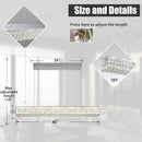 Modern Crystal Chandelier Silver Rectangular Crystal Chandelier Contemporary Linear Pendant Ceiling Light Fixture for Living Dining Room Kitchen Island (L 40") by CozyNest Decor